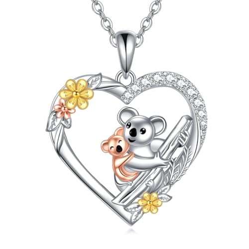 AXELUNA Koala Halskette 925 Sterling Silber Herz Koala Anhänger Halskette Tier Halskette Koala Schmuck für Frauen Koala Liebhaber AXELUNA Koala Halskette 925 Sterling Silber Herz Koala Anhänger Halskette Tier Halskette Koala Schmuck für Frauen Koala Liebhaber von AXELUNA