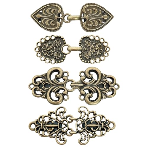 4 Stück Vintage-Pullover-Clip, geschwungen, Umhang-Clips für Kleid, Strickjacke, Schal, Kragen, retro, vintage, für Mädchen und Damen, Zink, Ohne Edelstein. von AXEN