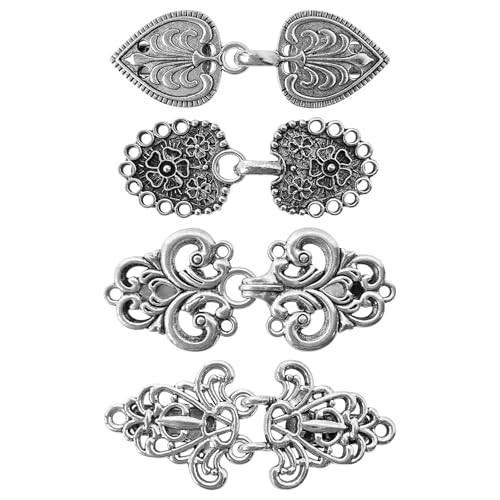 4 Stück Vintage-Pullover-Clip, geschwungen, Umhang-Clips für Kleid, Strickjacke, Schal, Kragen, retro, vintage, für Mädchen und Damen, Zink, Ohne Edelstein. von AXEN