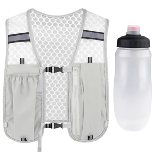 AXERHK Laufweste Damen, 5L Ultraleicht Laufweste mit Trinkflasche, Reflektierende Running Vest für Wandern, Marathon, Radfahren von AXERHK