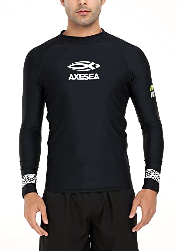 AXESEA Rashguard für Herren, langärmelig, LSF 50+, Rashguard, Schwimmshirt, athletisches Schwimmshirt, Break Avocado, X-Large von AXESEA