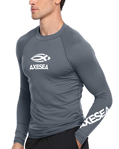 AXESEA Rashguard für Herren, langärmelig, LSF 50+, Rashguard - Grau - XX-Large von AXESEA