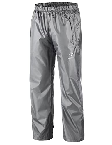 AXESQUIN Regenhose Damen, Wasserdicht Atmungsaktiv Regenhose für Damen Winddicht Draussen Fahrrad Wandern Frauen Hose Grau 3XL von AXESQUIN