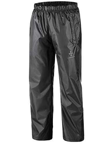 AXESQUIN Regenhose Damen, Wasserdicht Atmungsaktiv Regenhose für Damen Winddicht Draussen Fahrrad Wandern Frauen Hose Schwarz 3XL von AXESQUIN