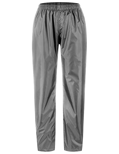 AXESQUIN Regenhose Damen, Wasserdicht Atmungsaktiv Regenhose für Damen Winddicht Draussen Fahrrad Wandern Frauen Hose Grau XL von AXESQUIN