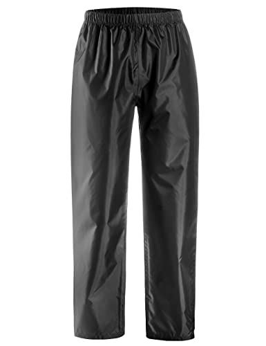 AXESQUIN Regenhose Herren Wasserdicht Atmungsaktiv Leichte Fahrrad überhose Winddicht Outdoorhose Wanderhose überziehhose-Schwarz M von AXESQUIN