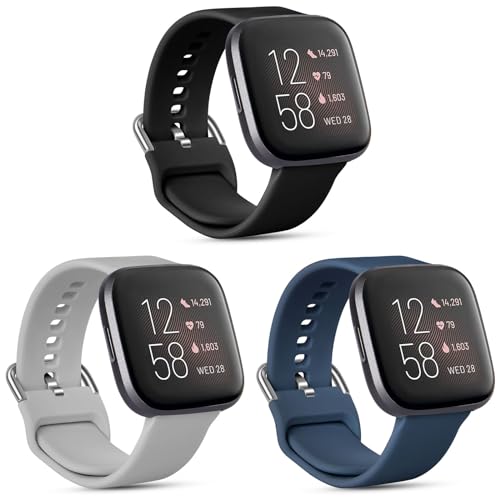 AXFEE Kompatibel für Fitbit Versa 2 Armband/Fitbit Versa Armband für Damen Herren, Silikon Armbänder Classic Sport Ersatz Uhrenarmband für Fitbit Versa 2/Fitbit Versa/Versa Lite von AXFEE