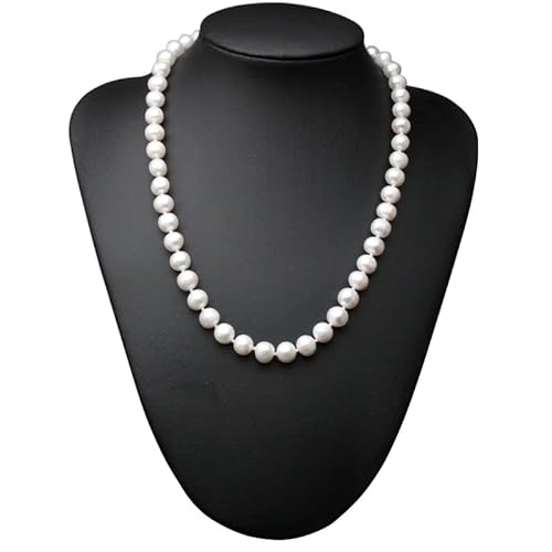 AXHNGUQB Ketten für Damen Echte natürliche Süßwasser-Perlenkette in der Nähe von runden Frauen, klassische weiße 925-Silber-Perlenkette (Color : 7-8mm, Size : 6 3/4) von AXHNGUQB