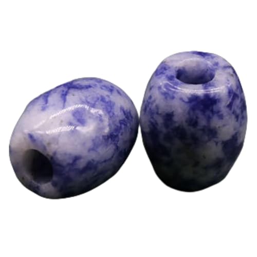 Raumdekoration 1 STÜCK Natürlicher Kristallstein Großes Loch Perlen Achat for die Schmuckherstellung Spacer Bead Frauen Männer Armband Halskette Anhänger ( Color : Sodalite , Size : 16x18mm-hole 5mm-2 von AXHNGUQB