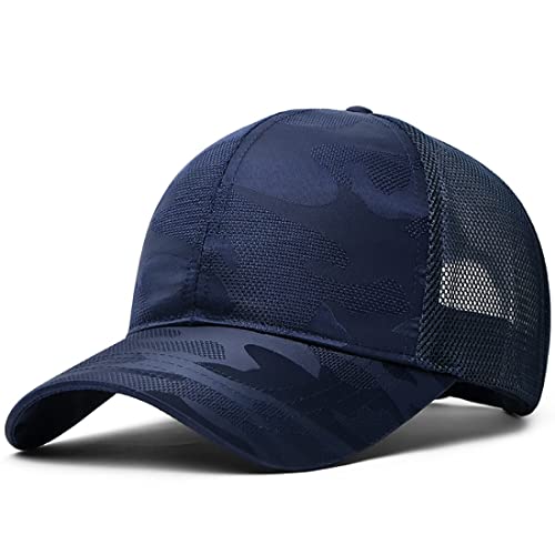 AXIAO Basecap Herren Trucker Cap Unisex Camouflage Mesh Cap (Navy blau), 55-60 von Paeceioni