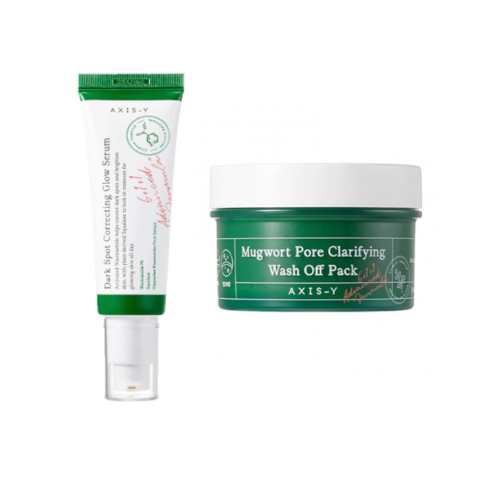 AXIS-Y Dark Spot Correcting Glow Serum X Mugwort Pore Clarifying Wash Off Pack von AXIS-Y