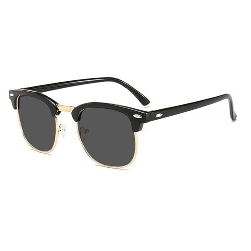 AXNKDH Polarisierte Halbrahmenlose Sonnenbrille für Männer Frauen, Klassische Retro Halbrahmen Fahren Sonnenbrille UV400 Schutz von AXNKDH