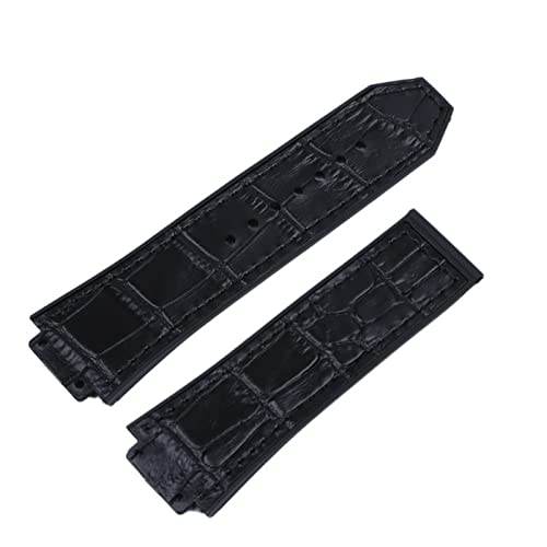 AXPTI 25 x 19 mm Kuh-Echtleder-Gummi-Silikon-Rückseite, Uhrenarmband für Hublot-Armband für Big Bang Zubehör, Schmetterlingsschnalle, With Rose Buckle, Achat von AXPTI