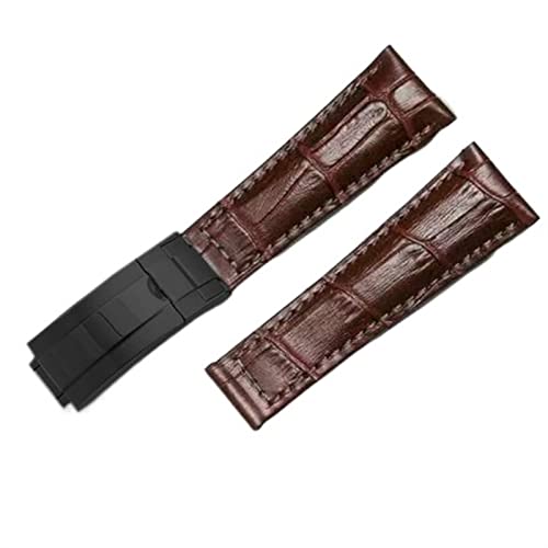 AXPTI Echtlederarmband für Rolex Water Ghost Daytona Yacht Logtype grünes Lederarmband 20 mm Schmetterlingsschnalle Uhrenarmband, 20 mm, Achat von AXPTI