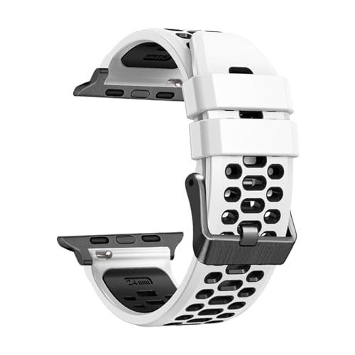 AXPTI FKM Gummi-Uhrenarmband für Apple Watch 9, 8, 7, 6, 5, 4, SE-Serie, 45 mm, 44 mm, 42 mm, Ultra 1, 2, 49 mm, Ersatz-Uhrenzubehör, Armband, 44MM, Achat von AXPTI