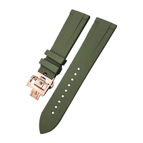 AXPTI FKM Uhrenarmband für Vacheron Constantin, 19 mm, 20 mm, 21 mm, 22 mm, buntes weiches Fluorkautschuk-Uhrenarmband mit Schmetterlingsverschluss, 19 mm, Achat von AXPTI