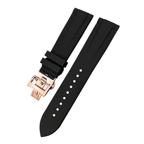 AXPTI FKM Uhrenarmband für Vacheron Constantin, 19 mm, 20 mm, 21 mm, 22 mm, buntes weiches Fluorkautschuk-Uhrenarmband mit Schmetterlingsverschluss, 20 mm, Achat von AXPTI