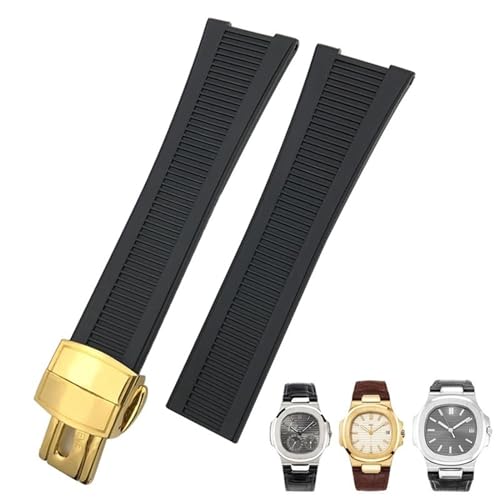 AXPTI Gummi-Silikon-Uhrenarmband für Patek Philippe PP 5711 5712G Nautilus Armband, 25 mm, Schwarz Blau Braun Uhrenarmband Sportarmband Herren, 25 mm, Achat von AXPTI