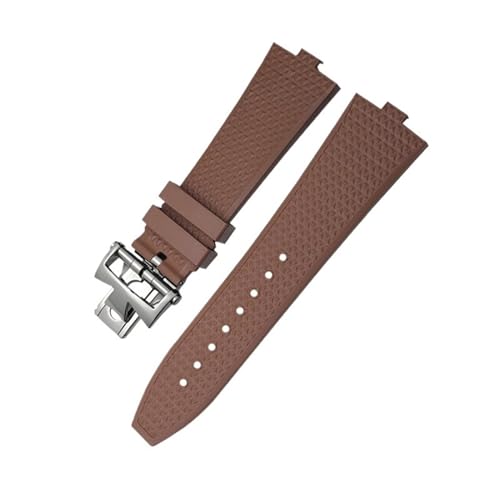 AXPTI Konvexe Fluoro-Gummi-Uhrenarmbänder, 24 x 7 mm, passend für Vacheron Constantin Übersee, Schnellverschluss-Armband aus Silikon, Schraubschnalle, 24 mm, Achat von AXPTI