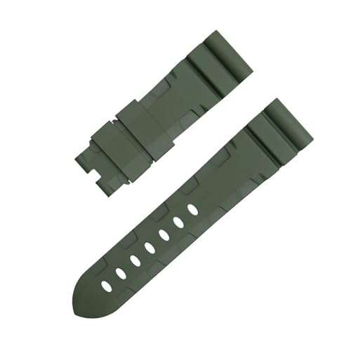 AXPTI Uhrenarmbänder für PAM1392/0682-Serie, 22 mm, 24 mm, Fluorkautschuk, weiches FKM-Gummi-Uhrenarmband, 42/44 mm Zifferblatt für Panerai-Gurtzubehör (Farbe: Grün, Größe: 24 mm) von AXPTI