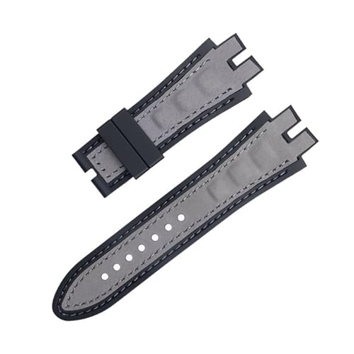 AXPTI Uhrenarmband aus Nubukleder, 28 mm, schwarz, blau, rot, gelb, Silikon, Zubehör, passend für Roger Dubuis Armband für Excalibur-Serie, 28mm, Achat von AXPTI