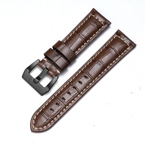 AXPTI Uhrenarmband aus echtem Leder für Panerai, Rindsleder, Crazy Horse, Herren-Armband, glatt, 20 mm, 22 mm, 24 mm, 26 mm, 24 mm, Achat von AXPTI