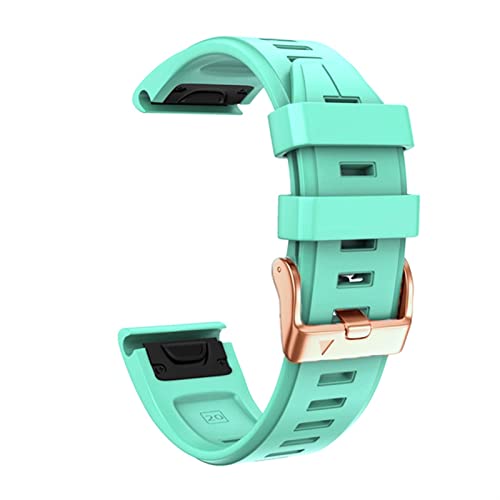 AXPTI Uhrenarmband für Fenix 6S 5S 7S, 20 mm, Armband für Fenix 6s Pro 5s Plus, rotgoldene Schnalle, Silikon, schneller Ersatz (Farbe: Blaugrün, Größe: 20 mm) von AXPTI