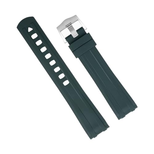 AXPTI Uhrenarmband für Omega Seamaster 300 Taucherarmbänder mit Dornschließe, 20 mm, gebogenes Ende, Qualität FKM Fluorkautschuk, 20 mm, Achat von AXPTI