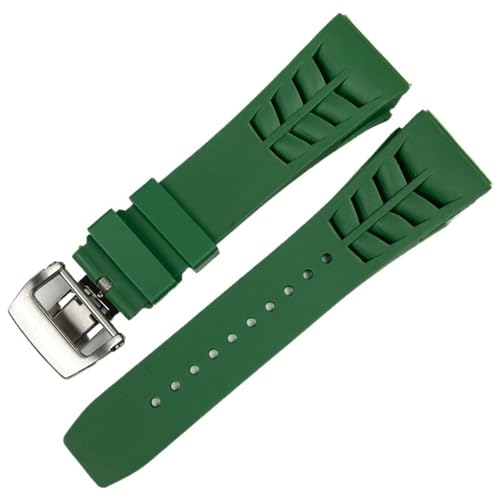 AXPTI Uhrenarmband für Richard Mille, 25 mm, Gummi-Silikon, Edelstahl-Faltschnalle, blaues Uhrenzubehör, blaues Armband, 25mm No Clasp, Achat von AXPTI