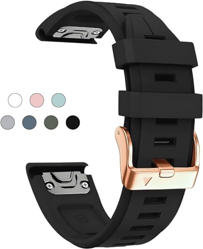 AXPTI Weiches Silikonarmband für Garmin fenix 5S/5S Plus/6S/7S/Instinct 2S/D2, schnell mit rotgoldener Schnalle, atmungsaktiv, wasserdicht, 20 mm, Einheitsgröße, Achat von AXPTI