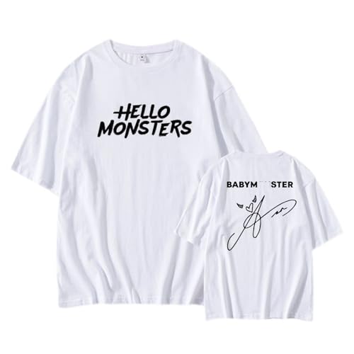 Hello Monsters T-Shirt BABYMONS7ER 2025 World Tour Sign Grafik Baumwollshirt(W-ASA,M) von AXQAJL