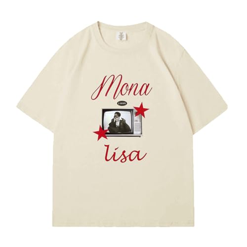 J-Hope Mona-Lisa Grafik Vintage T-Shirt JHOPE Merch for Männer Frauen(Beige,XL) von AXQAJL