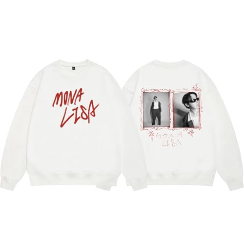 J-Hope Support Pullover Shirts Kleines Mona-Lisa Grafik-Sweatshirt for Männer Und Frauen(White,M) von AXQAJL