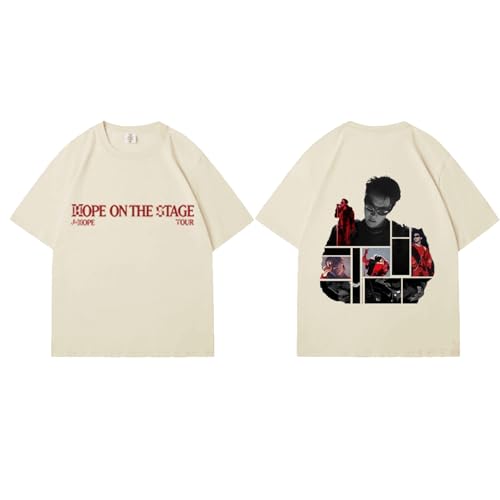 JHOPE Hoffnung AUF DER BÜHNE T-Shirts K-pop Unterstützung Merch for Männer Frauen(Beige,S) von AXQAJL