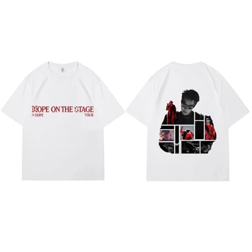 JHOPE Hoffnung AUF DER BÜHNE T-Shirts K-pop Unterstützung Merch for Männer Frauen(White,2XL) von AXQAJL