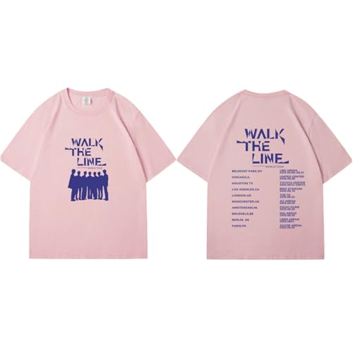 Walk The LINE T-Shirts 2025 World Tour Grafik T-Shirts(Pink,L) von AXQAJL