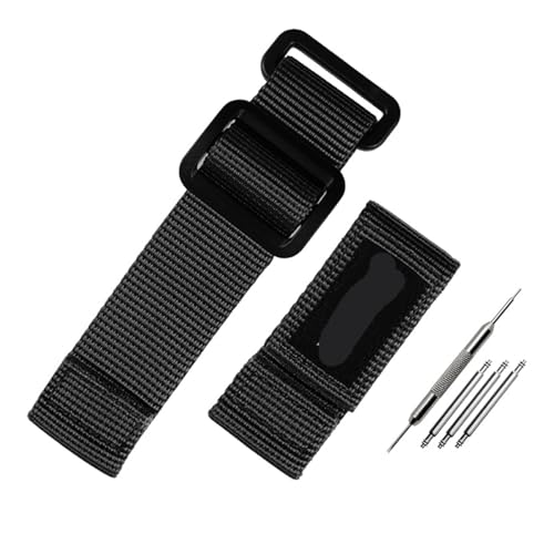 AXTGBHL 22MM 24MM Armband Schwarz Fit for Bell&Ross Fit for Panerai Fit for Hamilton Fit for Seiko Fit for Rolex Uhrenarmband Outdoor Nylon Canvas Uhrenarmband Herren(Black-black,24mm) von AXTGBHL