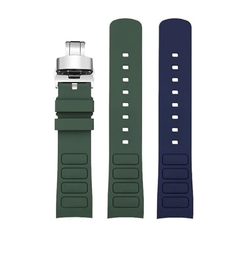 AXTGBHL Passend für Mido Helmsman Uhrenarmband M049.526.17/11 und Television TW. Gebogenes Schnellverschluss-Uhrenarmband aus Silikonkautschuk für Herren, 22 mm (Connector Pair) von AXTGBHL