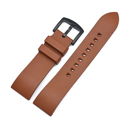 AXTGBHL Premium-Grade-Fluor-Gummi-Uhr-Armband 20mm 22mm 24mm-Armband-Schnellrelease-Bar-Armband for jede Marke-Uhren-Band(Brown black,20mm) von AXTGBHL