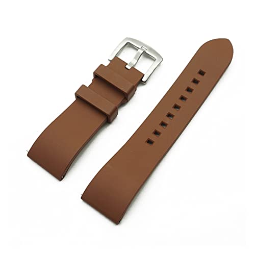 AXTGBHL Premium-Grade-Fluor-Gummi-Uhr-Armband 20mm 22mm 24mm-Armband-Schnellrelease-Bar-Armband for jede Marke-Uhren-Band(Brown silver,20mm) von AXTGBHL
