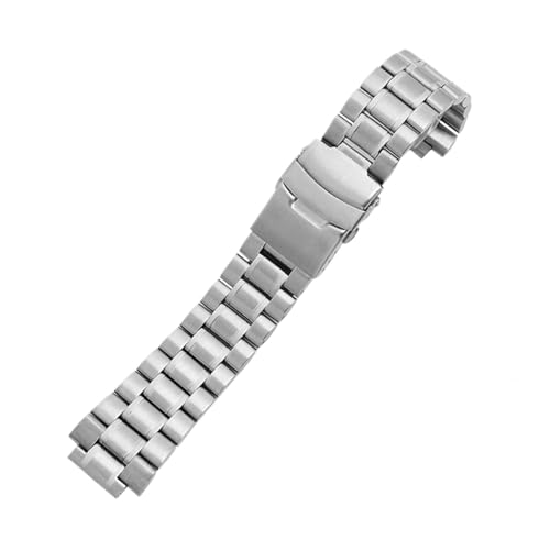 AXTGBHL Stahlarmband Passend Fit for Timex T2n720 T2n721 T2n739 T49859, Doppelt Gefaltetes Armband Mit Massivem Stahlband, 16 Mm(Double Silver) von AXTGBHL