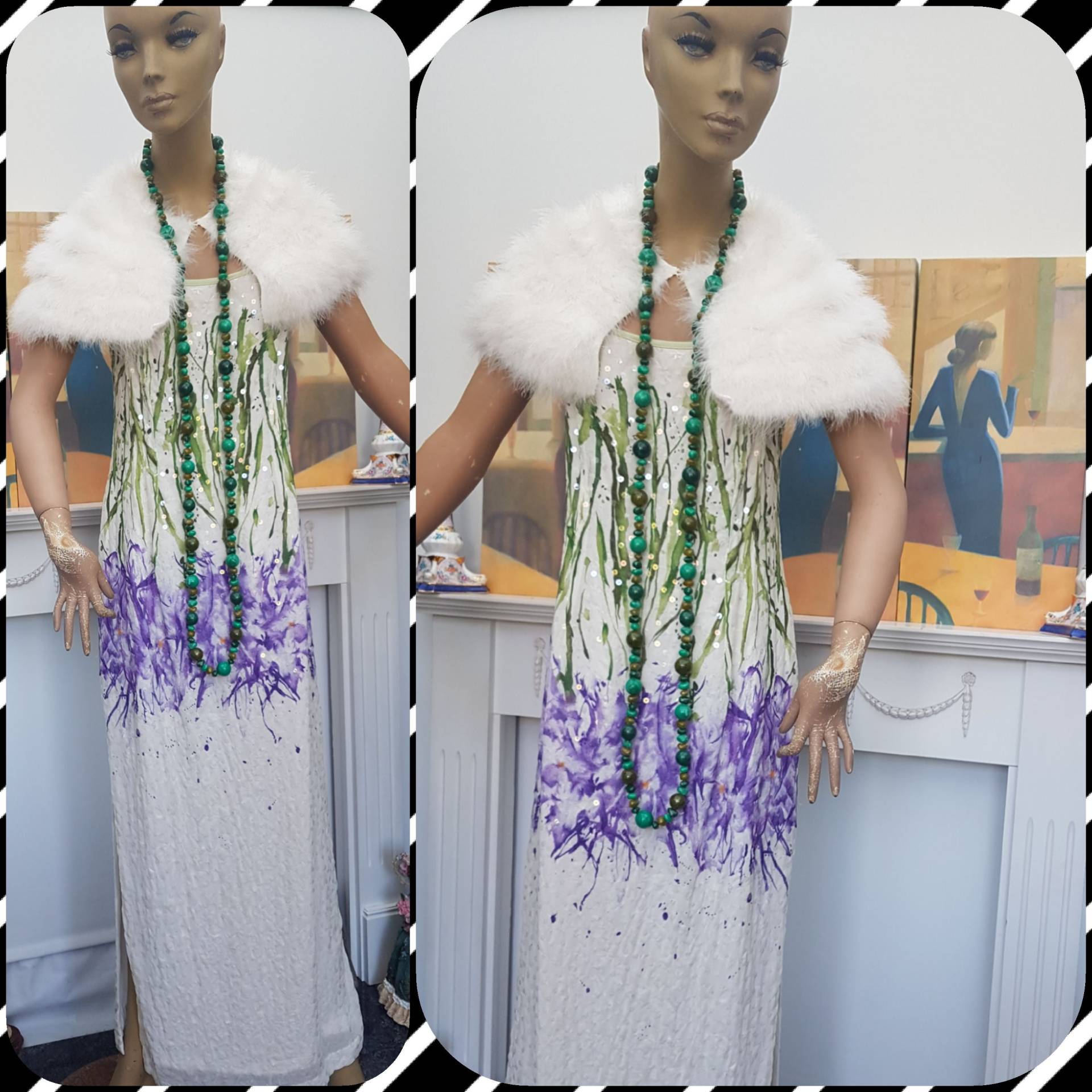 Downton Abtei Formelles Abendkleid, Größe 10Uk, 6Us von AXXAVINTAGE