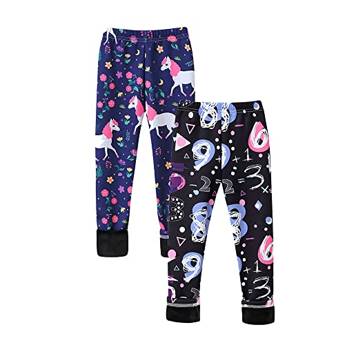 AXZDTH 2er-Pack Mädchen Leggings Kinder Winter Dicke Warme Lange Hosen Thermo Leggings Mädchen Kinder Thermoleggins Winterleggins Druck Fleece Gefüttert Leggings Thermo Winter Warme Leggings von AXZDTH