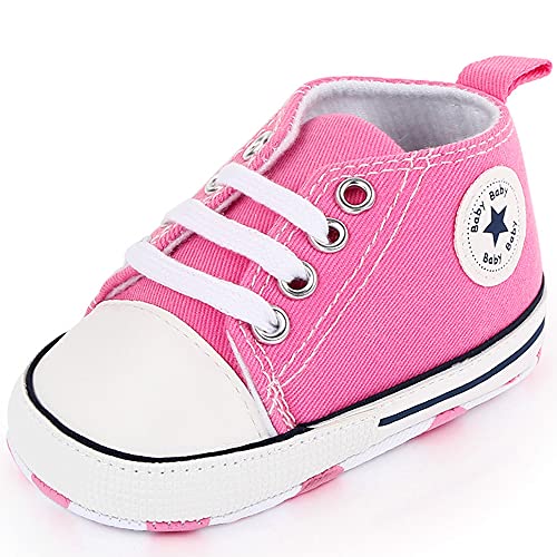 AXZDTH Baby Junge Mädchen Lauflernschuhe Anti-Rutsch Rutschfesten Star Print Krabbelschuhe Schuhe Non-Slip Sneakers Für 0-18 Monate von AXZDTH