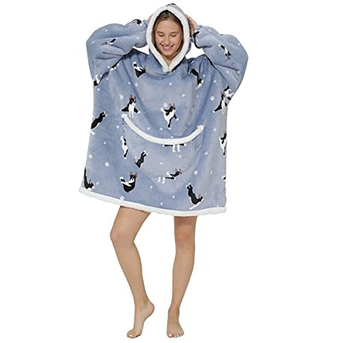 AXZDTH Übergroße Sherpa-Fleece tragbare Decke Hoodie Blanket , Dicker Warme Flauschige Kapuzenpullover mit Riesentasche Sweatshirt Deckenpullover Einheitsgröße Für Männer Frauen Erwachsene von AXZDTH