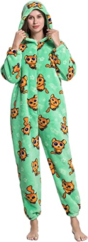 AXZDTH Übergroße Sherpa Fleece tragbare Einteiler Jumpsuit Plüsch Onesie Schlafoverall Pyjama Warm Strampelanzug Warm Plüsch Hoodie Nachtwäsche Für Damen und Herren Kinder M von AXZDTH