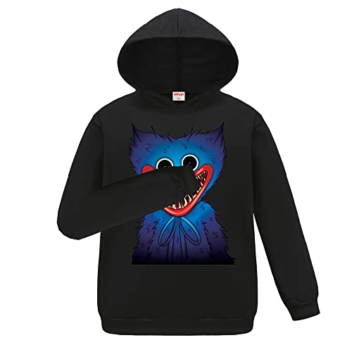 AXhyjin Huggy Wuggy Pullover Gamer Cool Black Pullover Tops Jungen Mädchen Fashion Hoodies, Schwarz, 110, 5-6 Jahre von AXhyjin