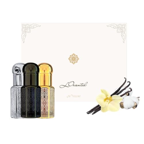 AY YELDIZ Musc Intime Moschus Tahara Moschus weiß Intim Damen oder Herren 3 x 6 ml Set L'Oriental: Weißer Moschus, Vanille und Gold. Langanhaltender Duft, Duft von Dubai. AY YELDIZ Musc Intime Moschus Tahara Moschus weiß Intim Damen oder Herren 3 x 6 ml Set L'Oriental: Weißer Moschus, Vanille und Gold. Langanhaltender Duft, Duft von Dubai. von AY YELDIZ