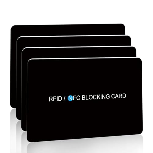 AYAIM RFID-blockierende Karte, sichere Karte für Geldbörse, NFC-EC-Kreditkarte, Reisepassschutz, komplettes Brieftaschenschutz-Blocker-Set für Männer und Frauen, 4–8 Stück, 4er-Pack, 3.3 x 2.4 x 0.03 von AYAIM