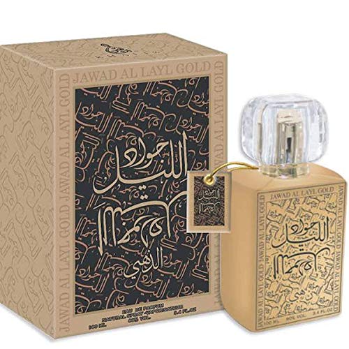 Jawad Al Layl Gold von Khalis Edp Spray Parfüm 100ml Blumenmuster Würzig Bernstein Notizzettel von AYASAL